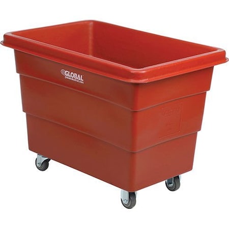 Global Industrial 8 Bushel Plastic Bulk Box Truck, Direct Mount Base, Red, 33-3/10L x 24-3/5W x 27-2/5H 800313RD